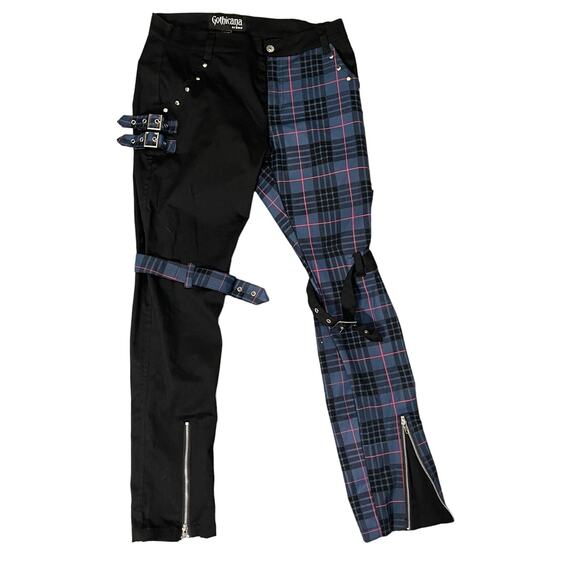 Vintage 00s goth Graphic cargo mid rise and straight fit (M) W31L32 punk - Picture 6 of 11